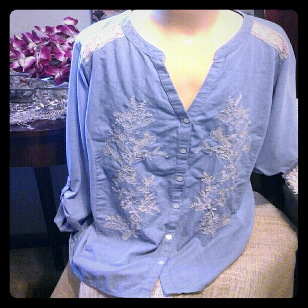Jean button up blouse